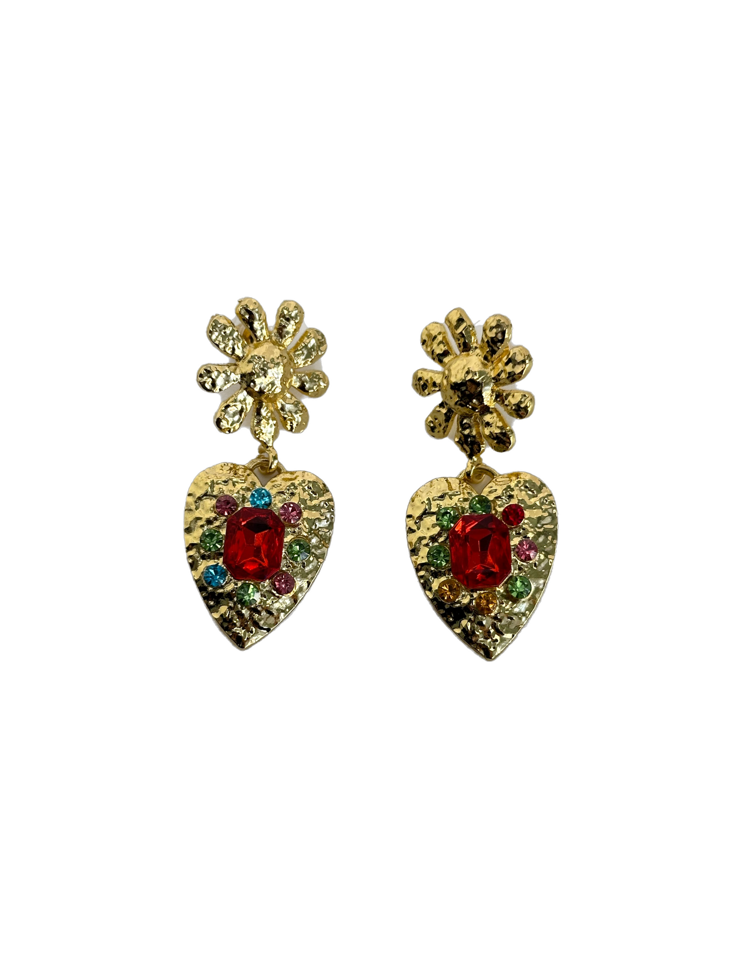 ORO - CORAZON COLORADO EARRING