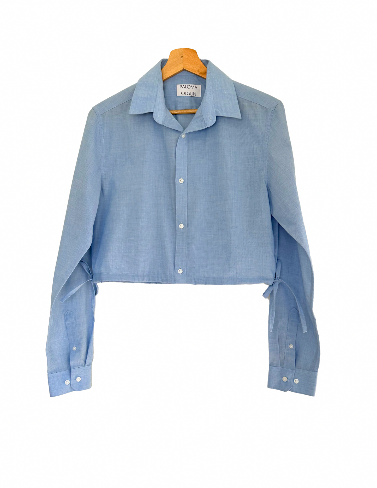 RE WORK DRAWSTRING BUTTON UP - CIELO